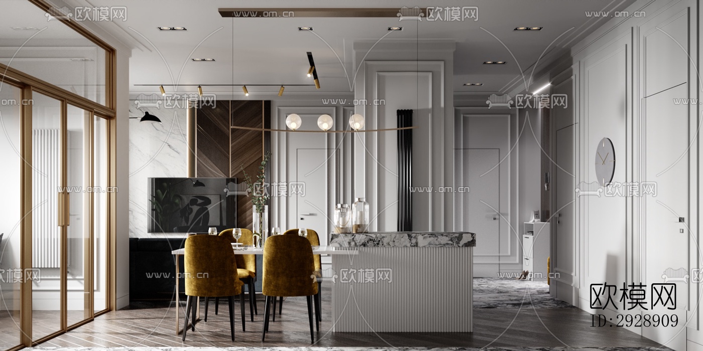 现代平层效果图下载（渲染图5）