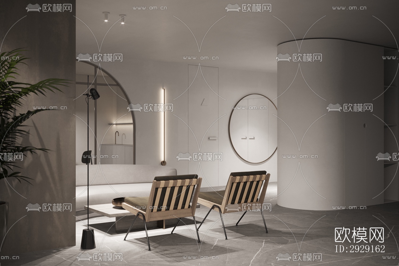 现代办公区效果图下载（渲染图10）