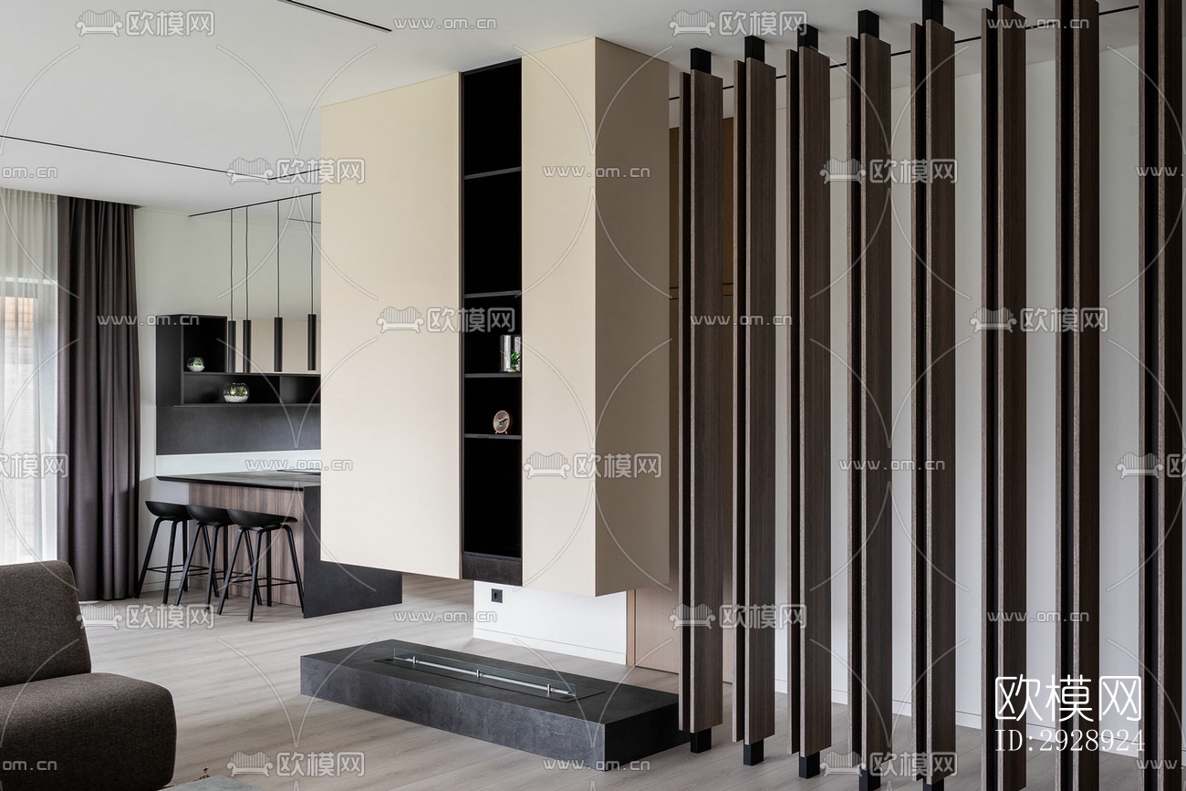 现代平层效果图下载（渲染图18）