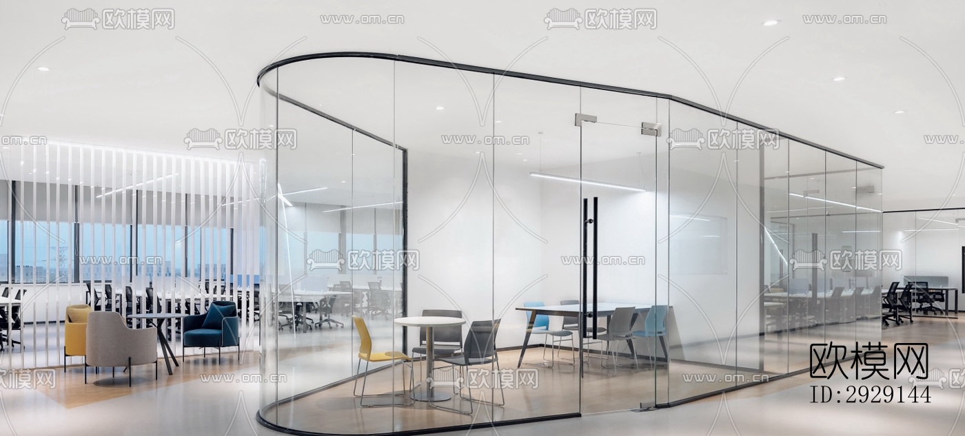 现代办公区效果图下载（渲染图15）