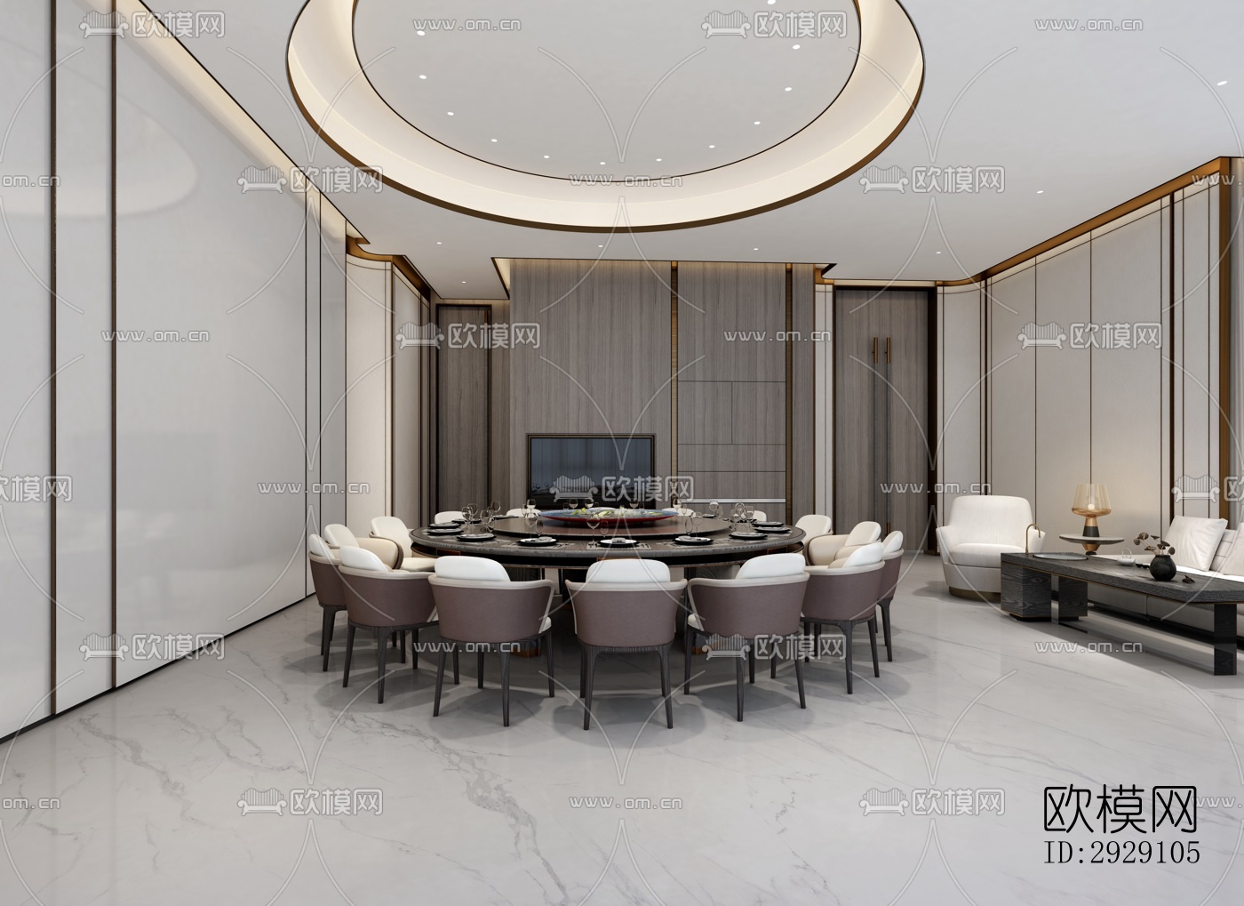 现代办公区效果图下载（渲染图4）