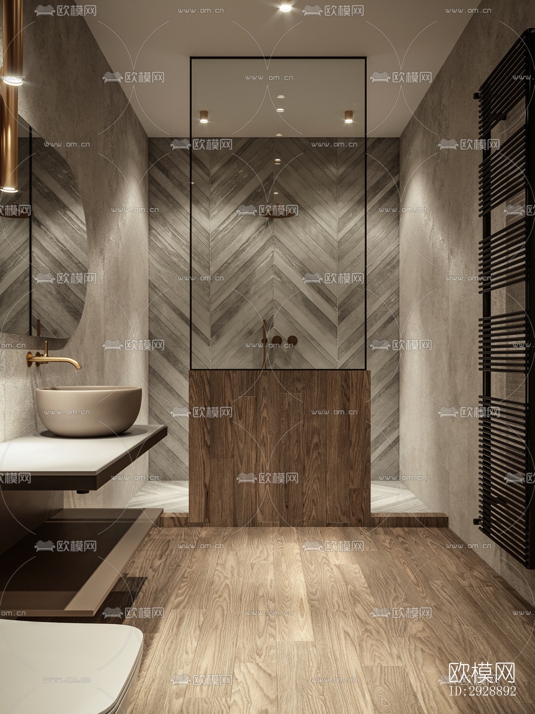 现代平层效果图下载（渲染图18）