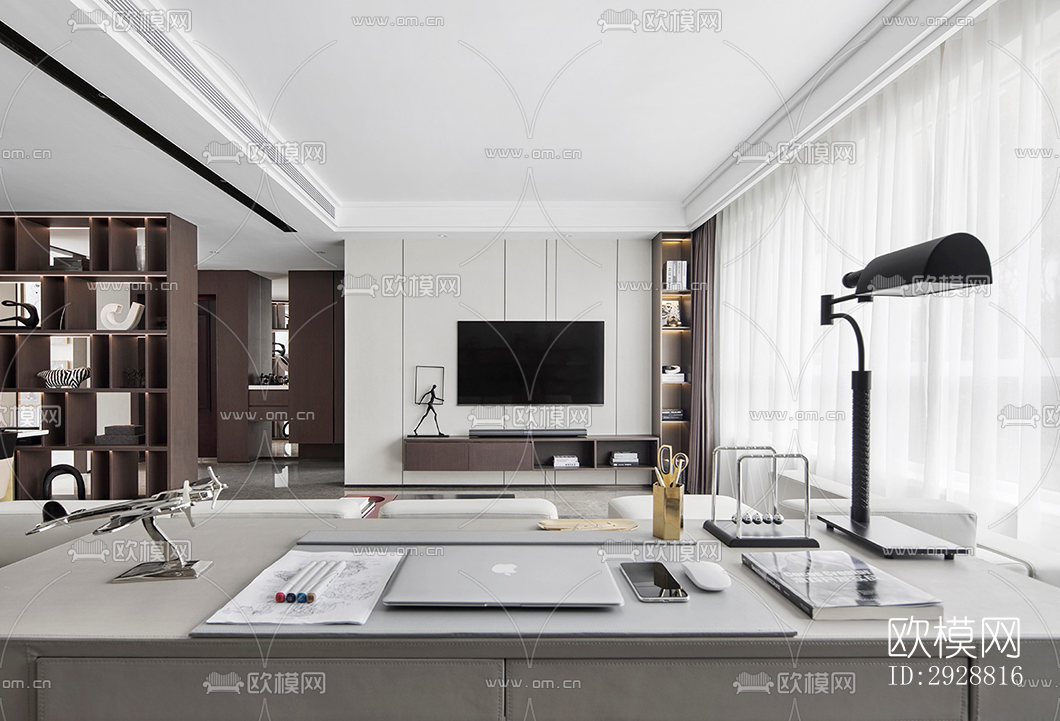 现代平层效果图下载（渲染图13）