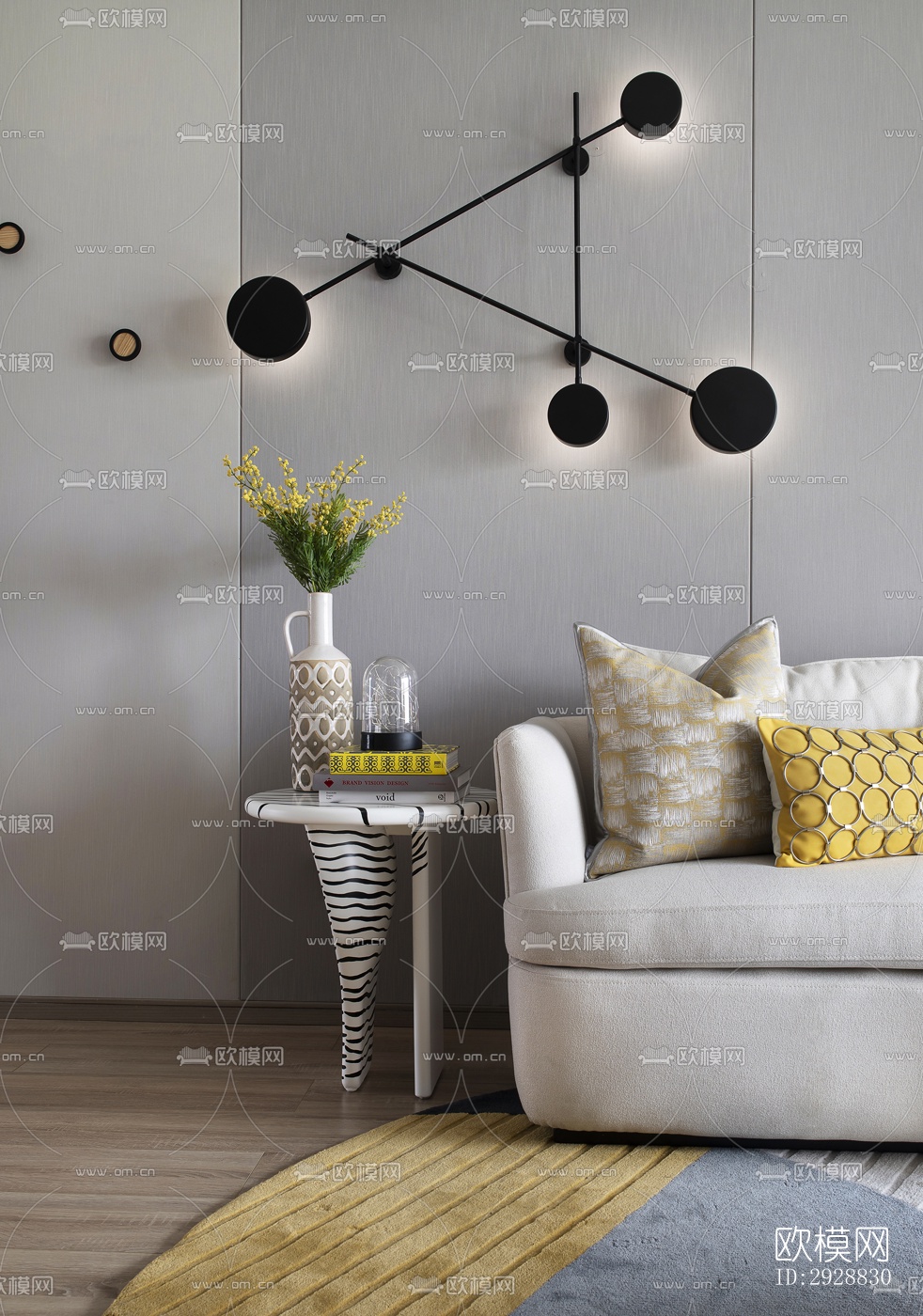 现代平层效果图下载（渲染图4）