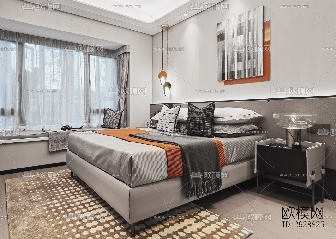 现代平层效果图下载（渲染图16）