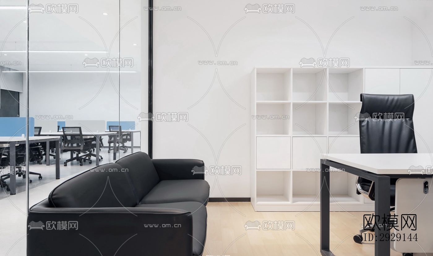 现代办公区效果图下载（渲染图11）