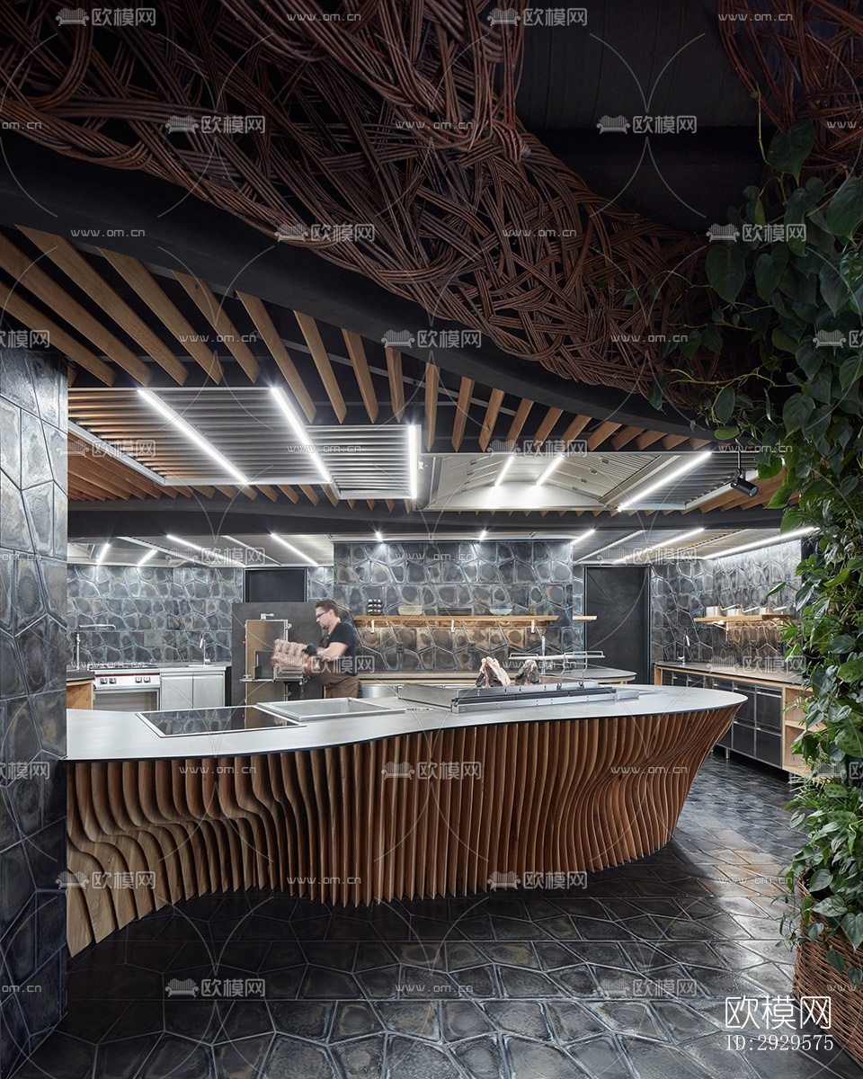 高级灰西餐厅效果图下载（渲染图12）