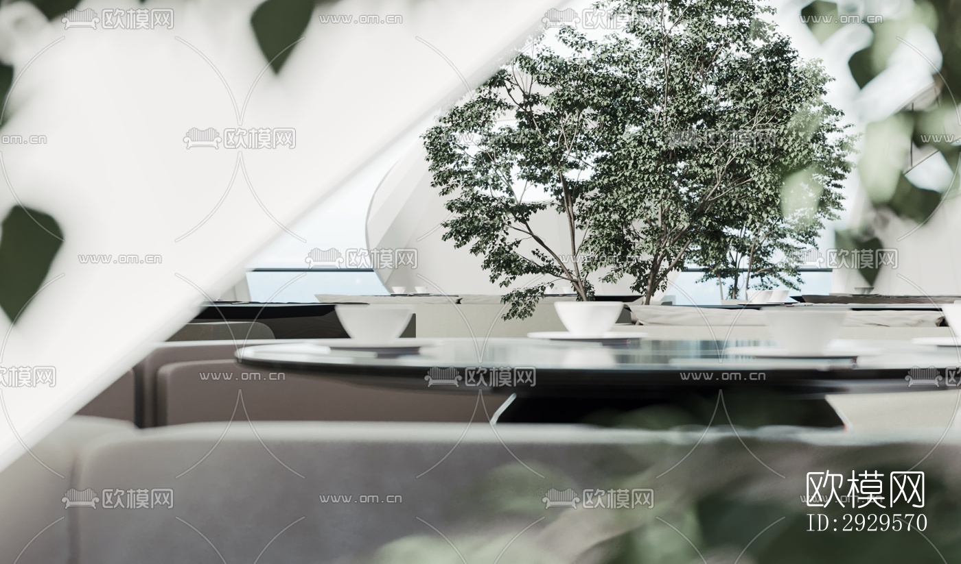 现代西餐厅效果图下载（渲染图7）