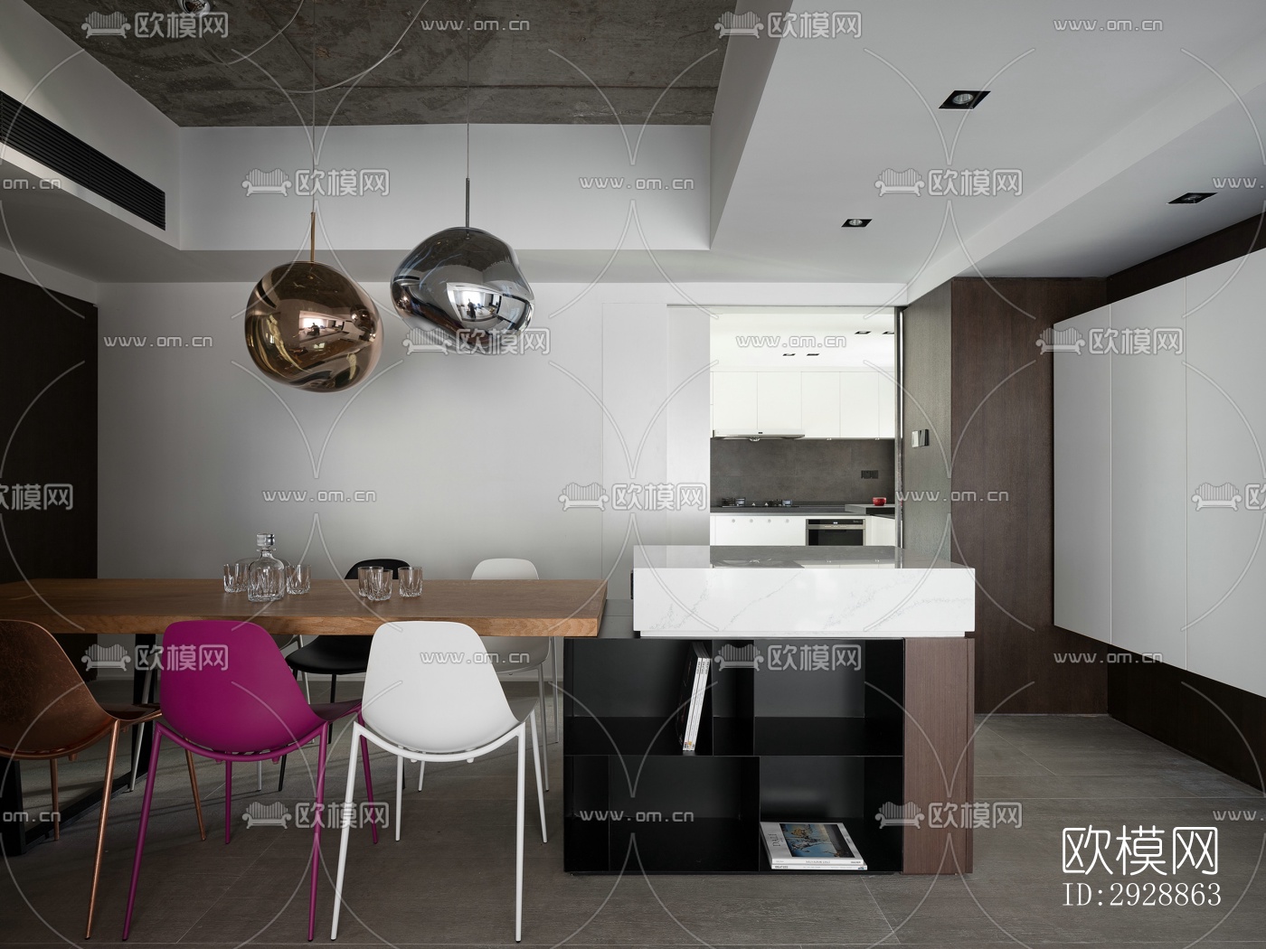 现代平层效果图下载（渲染图13）