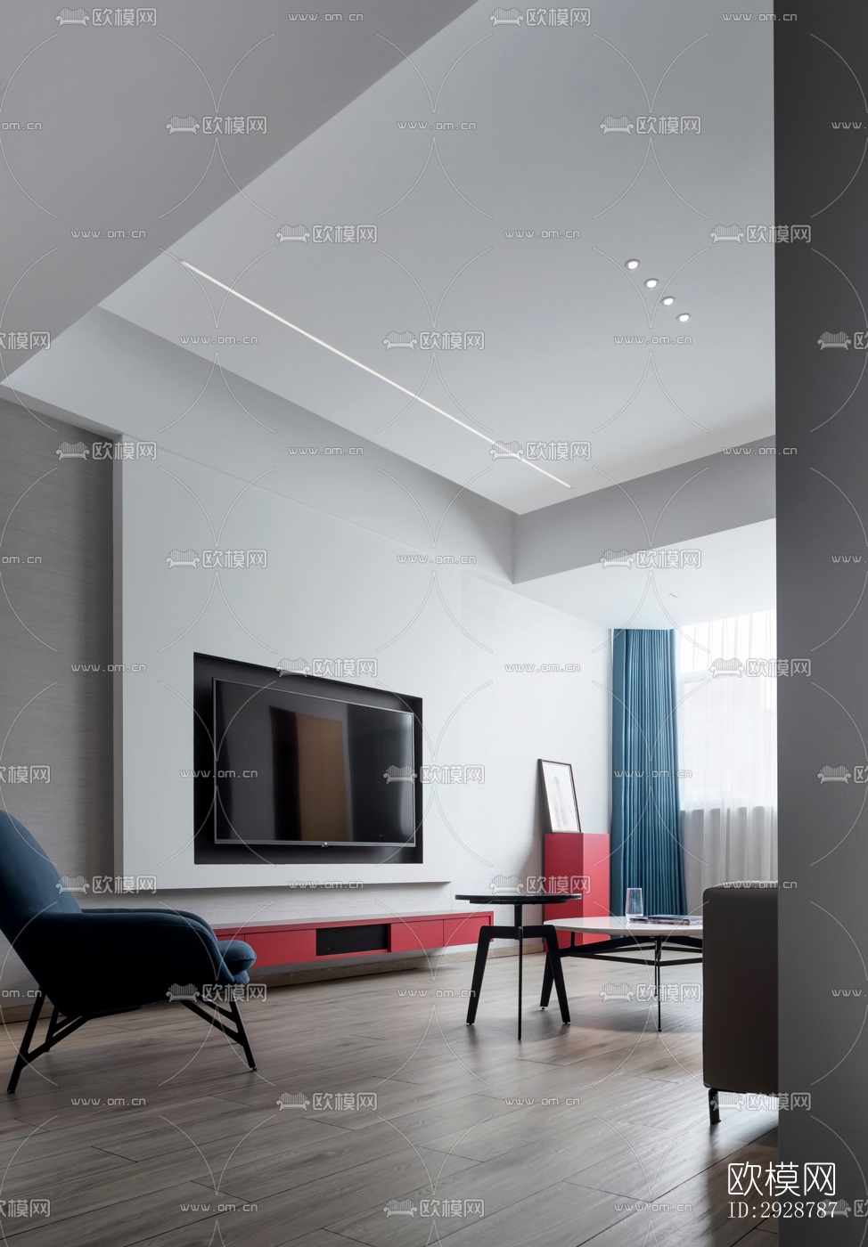 现代平层效果图下载（渲染图6）