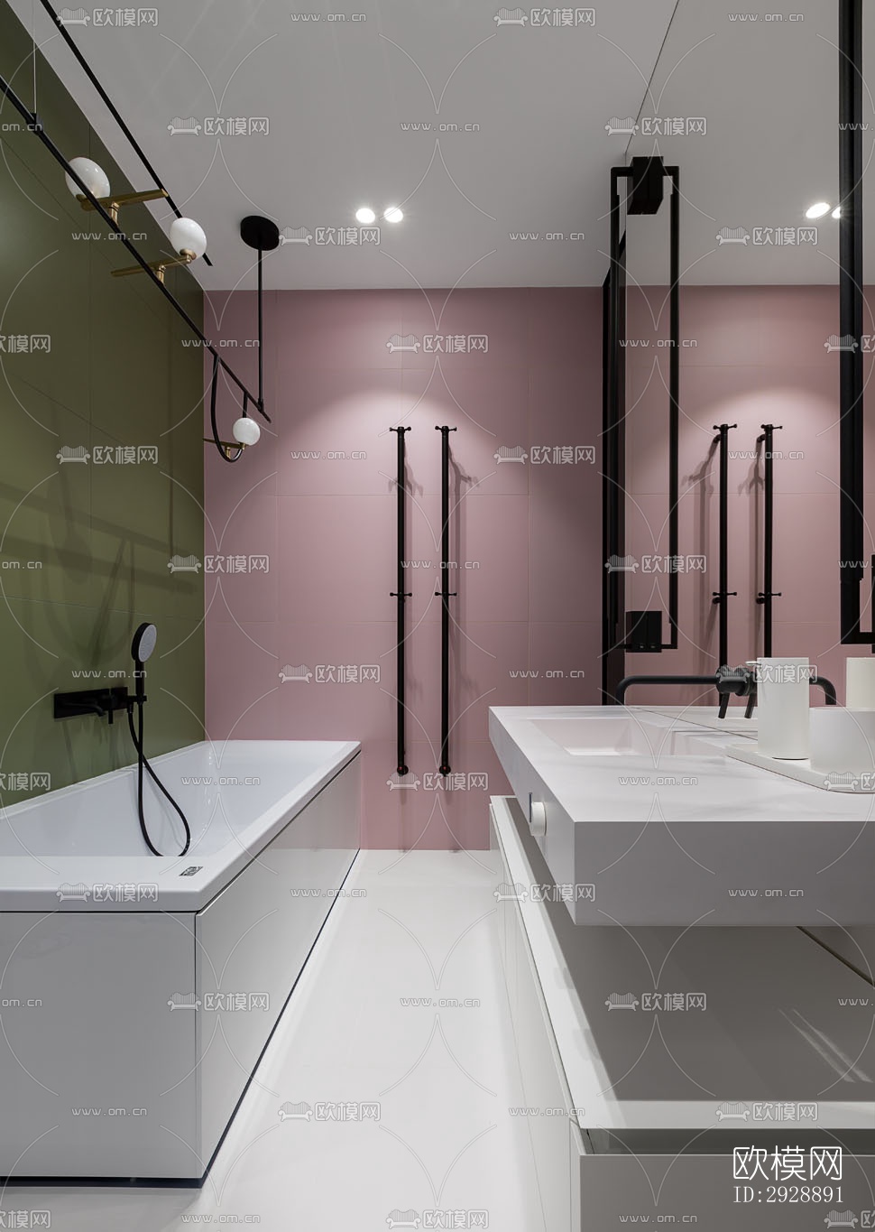 现代平层效果图下载（渲染图8）