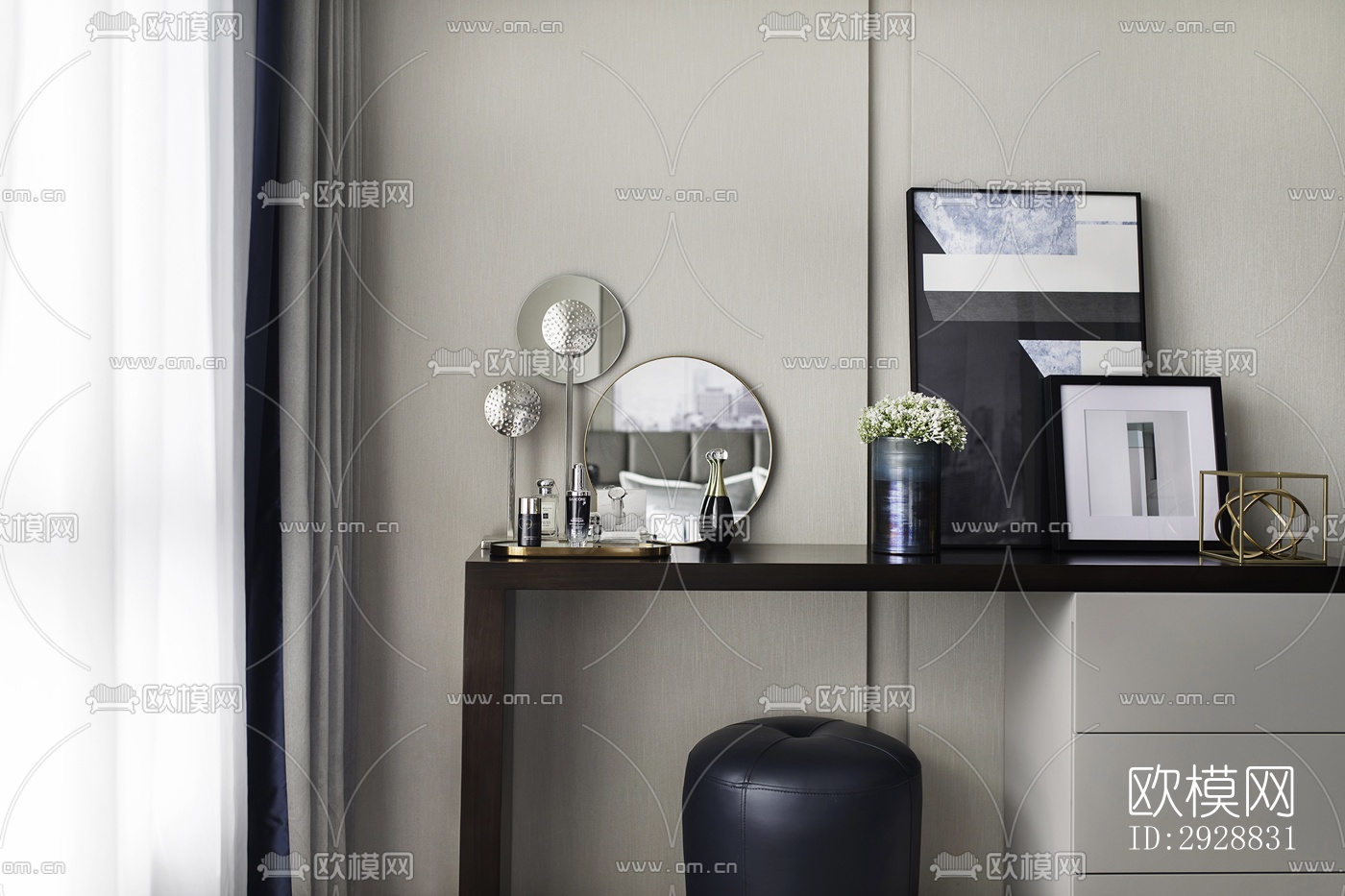 现代平层效果图下载（渲染图12）