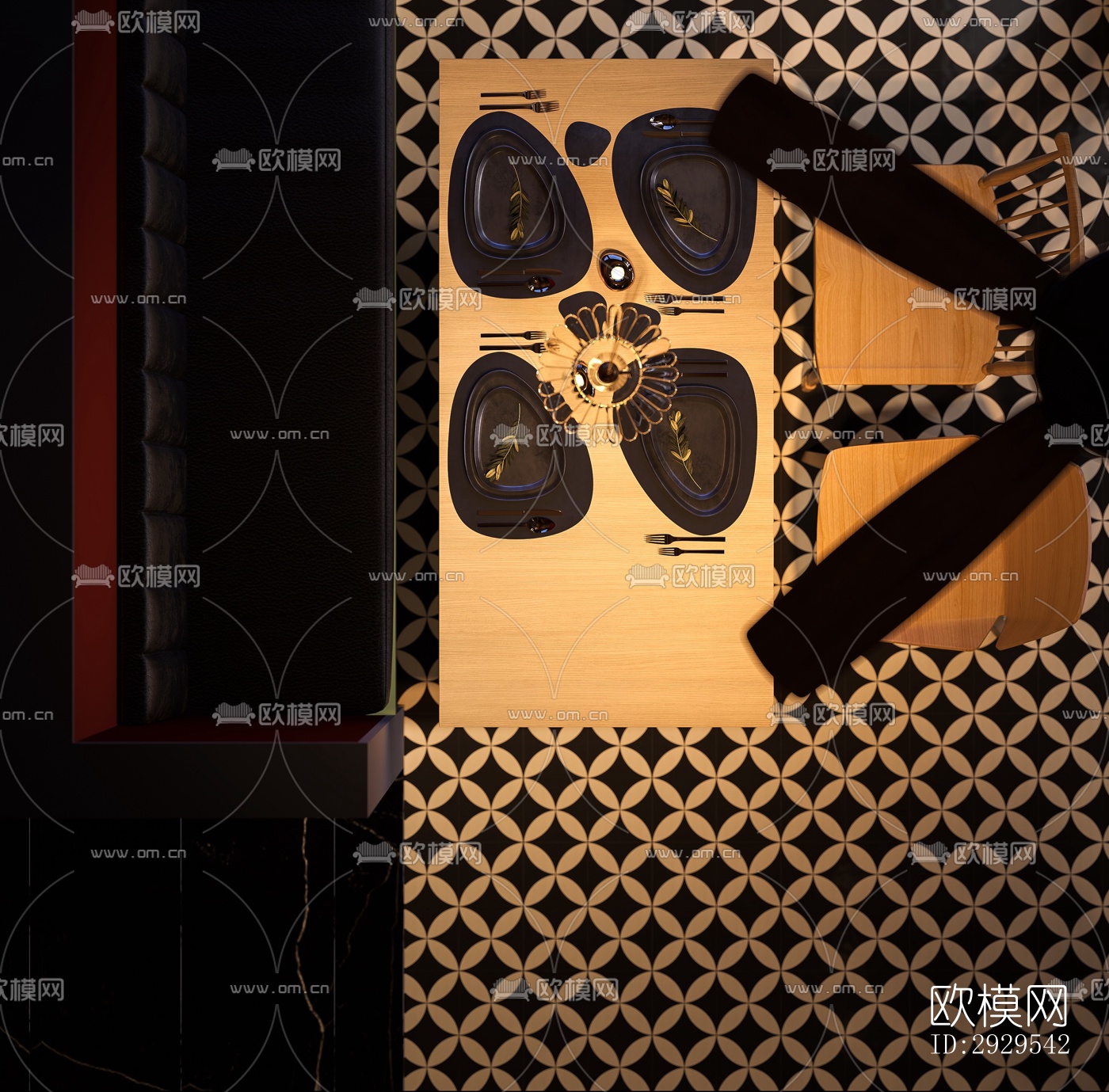 后现代西餐厅效果图下载（渲染图8）