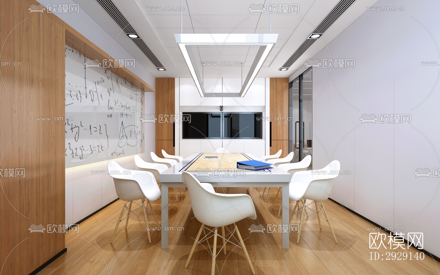 现代办公区效果图下载（渲染图1）