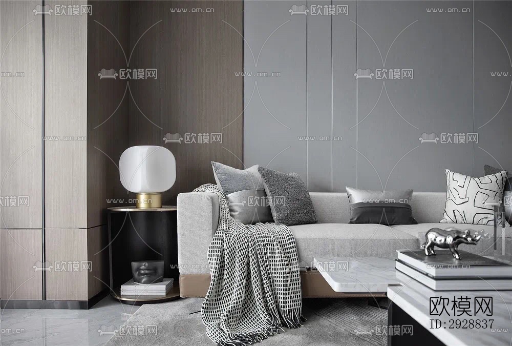 现代平层效果图下载（渲染图15）