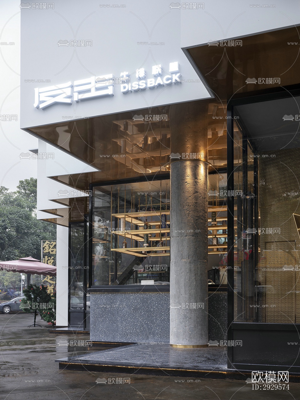 高级灰西餐厅效果图下载（渲染图16）