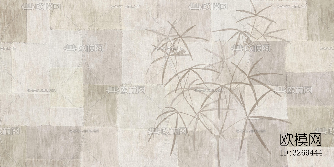 米色拼接植物壁纸下载