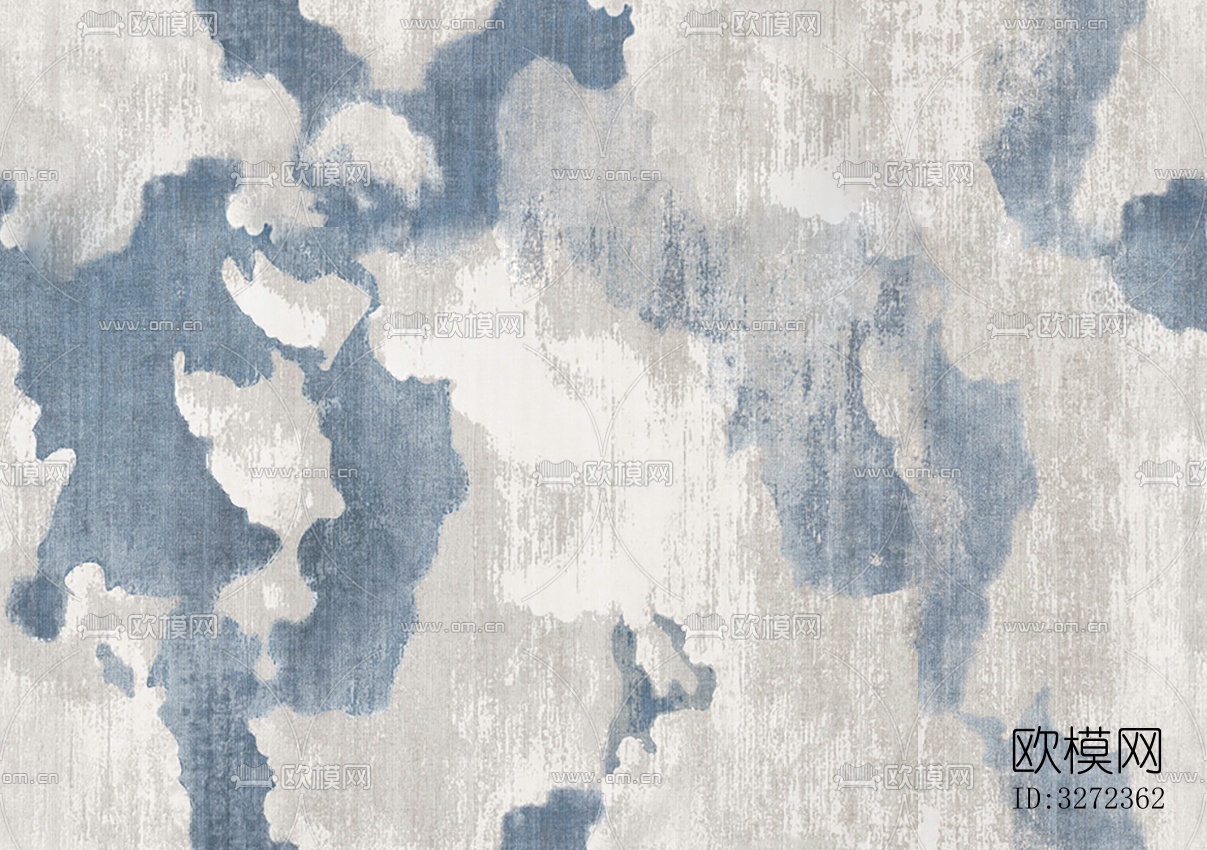 无缝中式蓝灰毛麻地毯下载