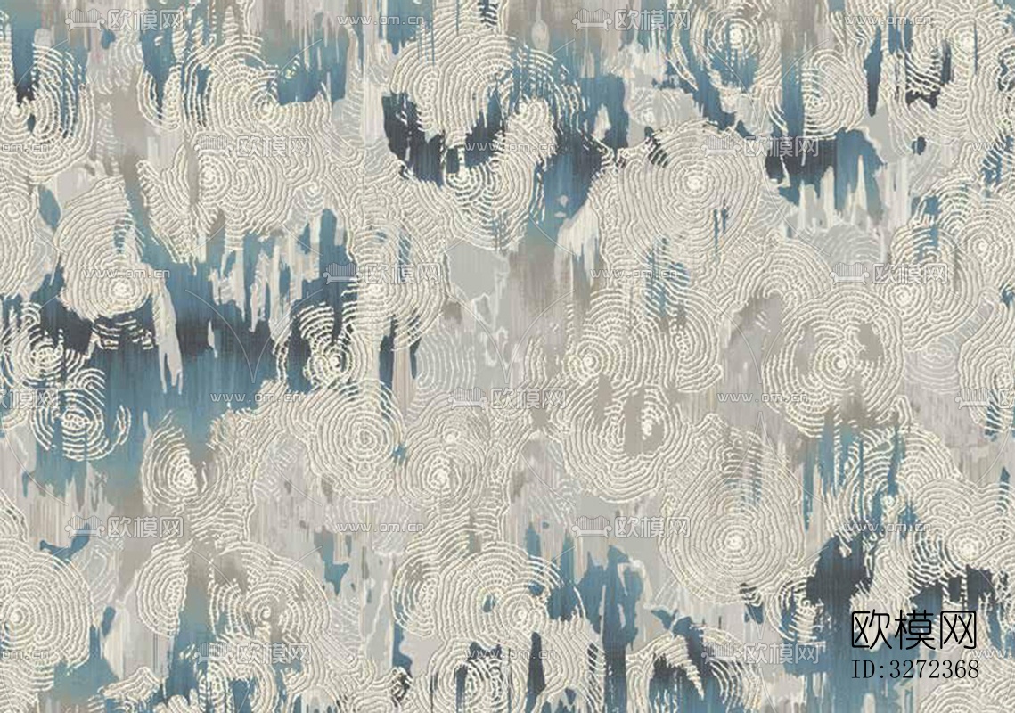 无缝中式祥云印花毛麻地毯下载