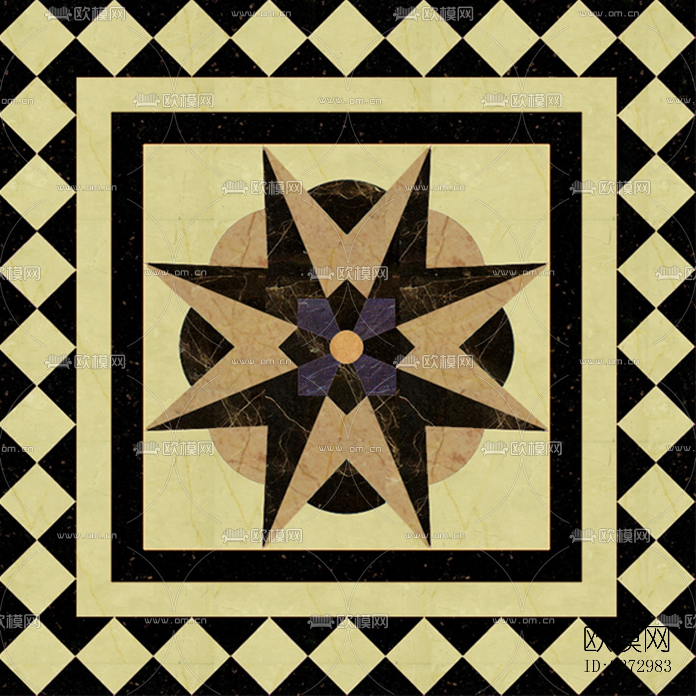 室外石材地面拼花地砖下载（渲染图4）