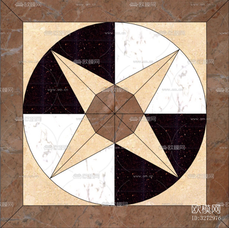 室外石材地面拼花地砖下载（渲染图2）