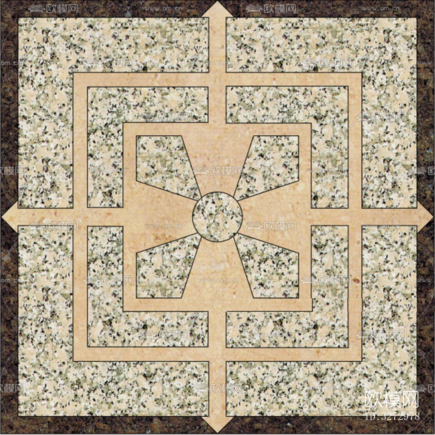 室外石材地面拼花地砖下载（渲染图9）