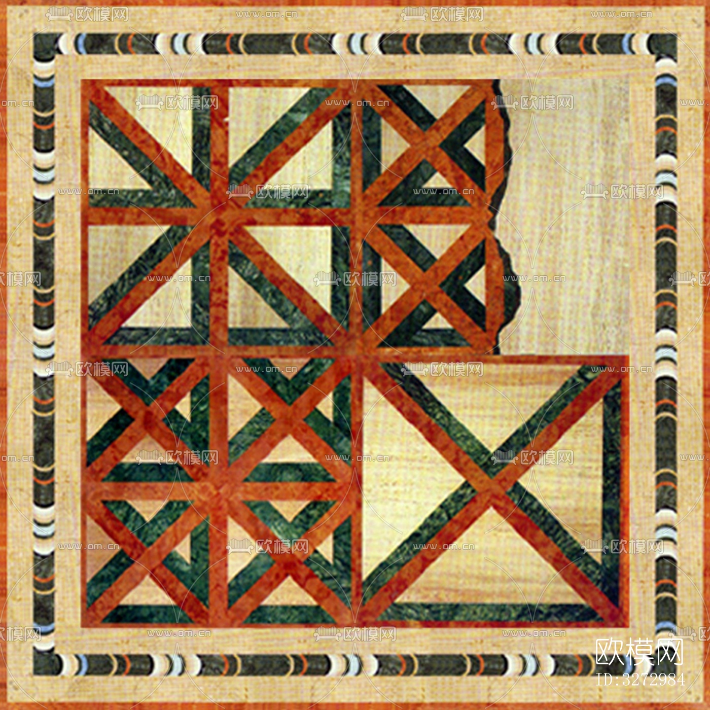 室外石材地面拼花地砖下载（渲染图10）