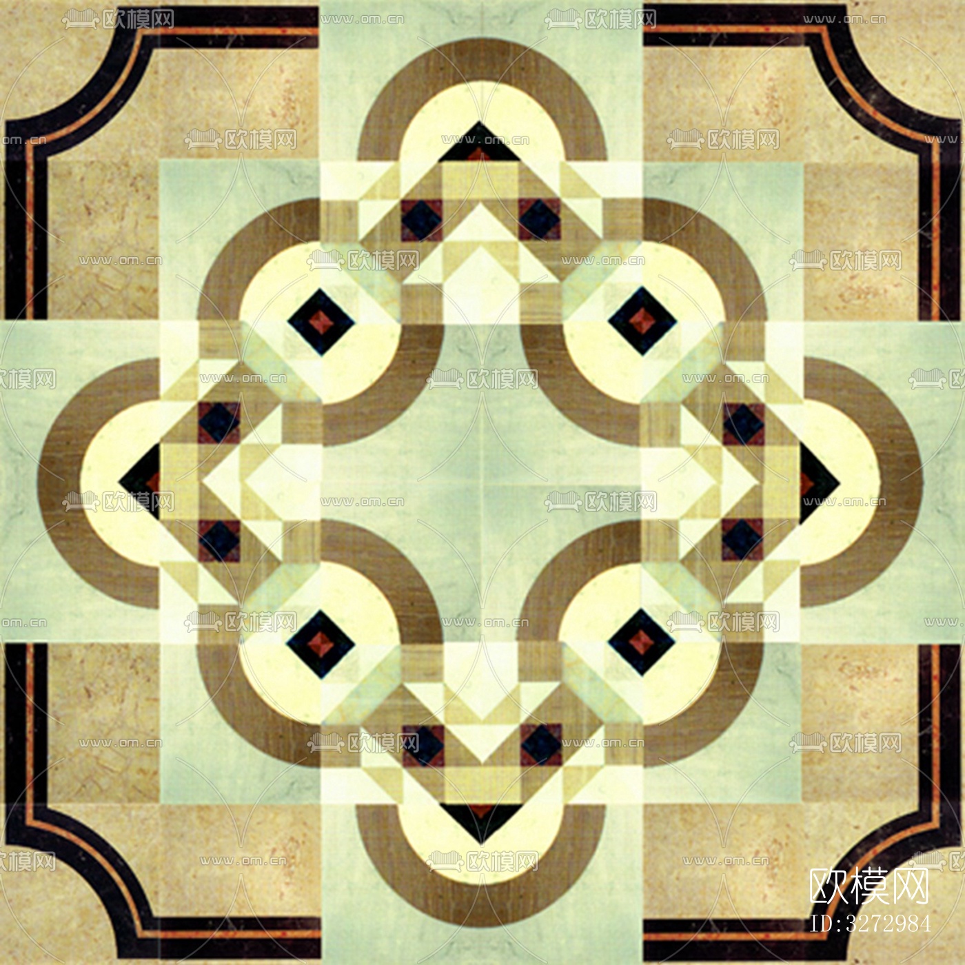 室外石材地面拼花地砖下载（渲染图4）