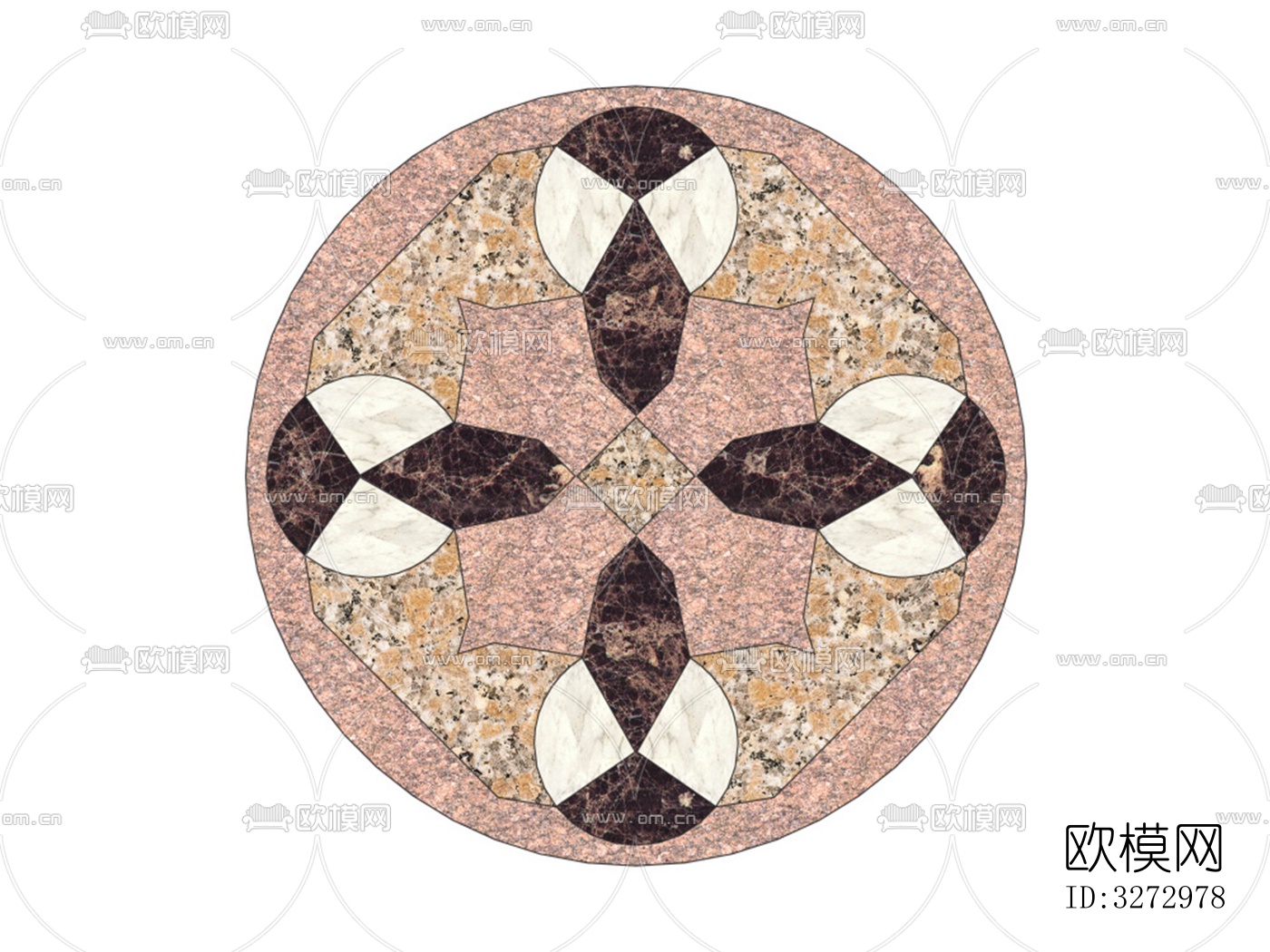 室外石材地面拼花地砖下载（渲染图1）