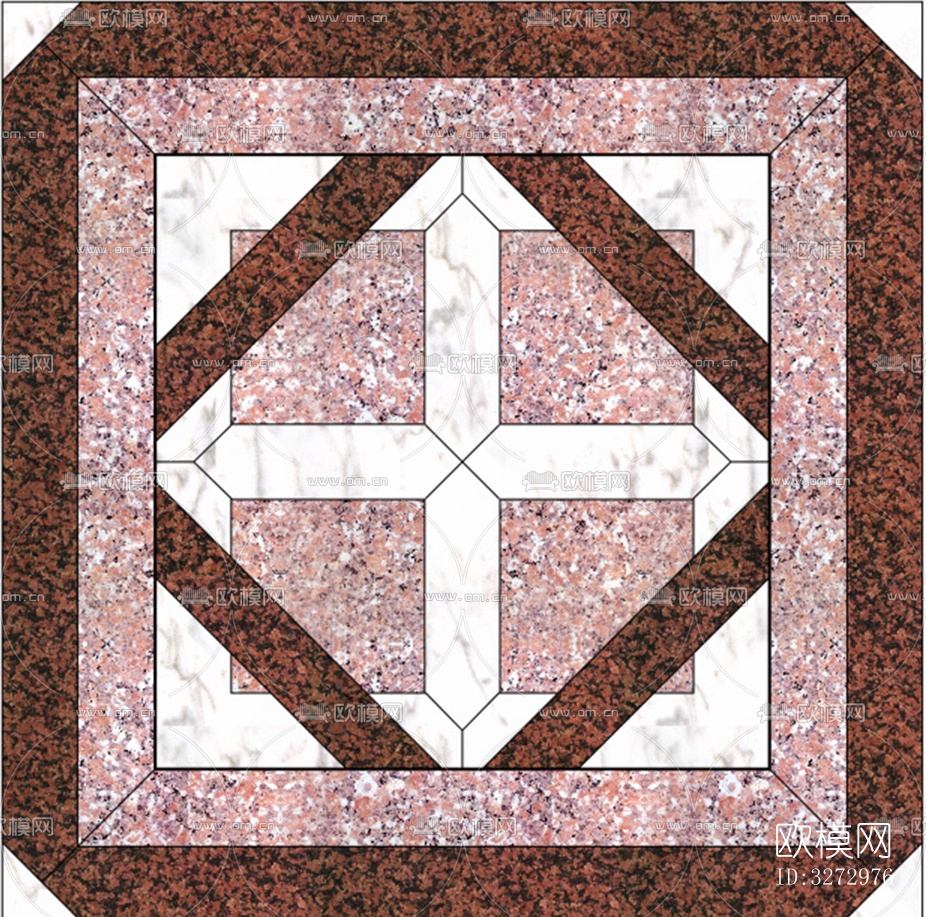 室外石材地面拼花地砖下载（渲染图9）