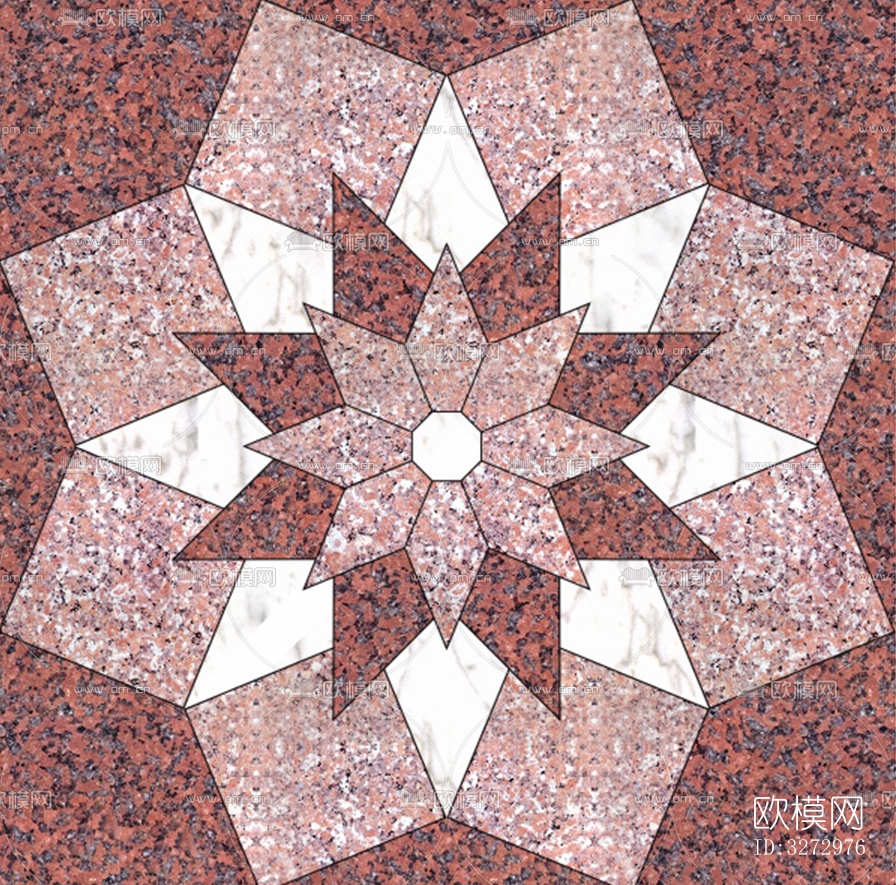室外石材地面拼花地砖下载（渲染图6）