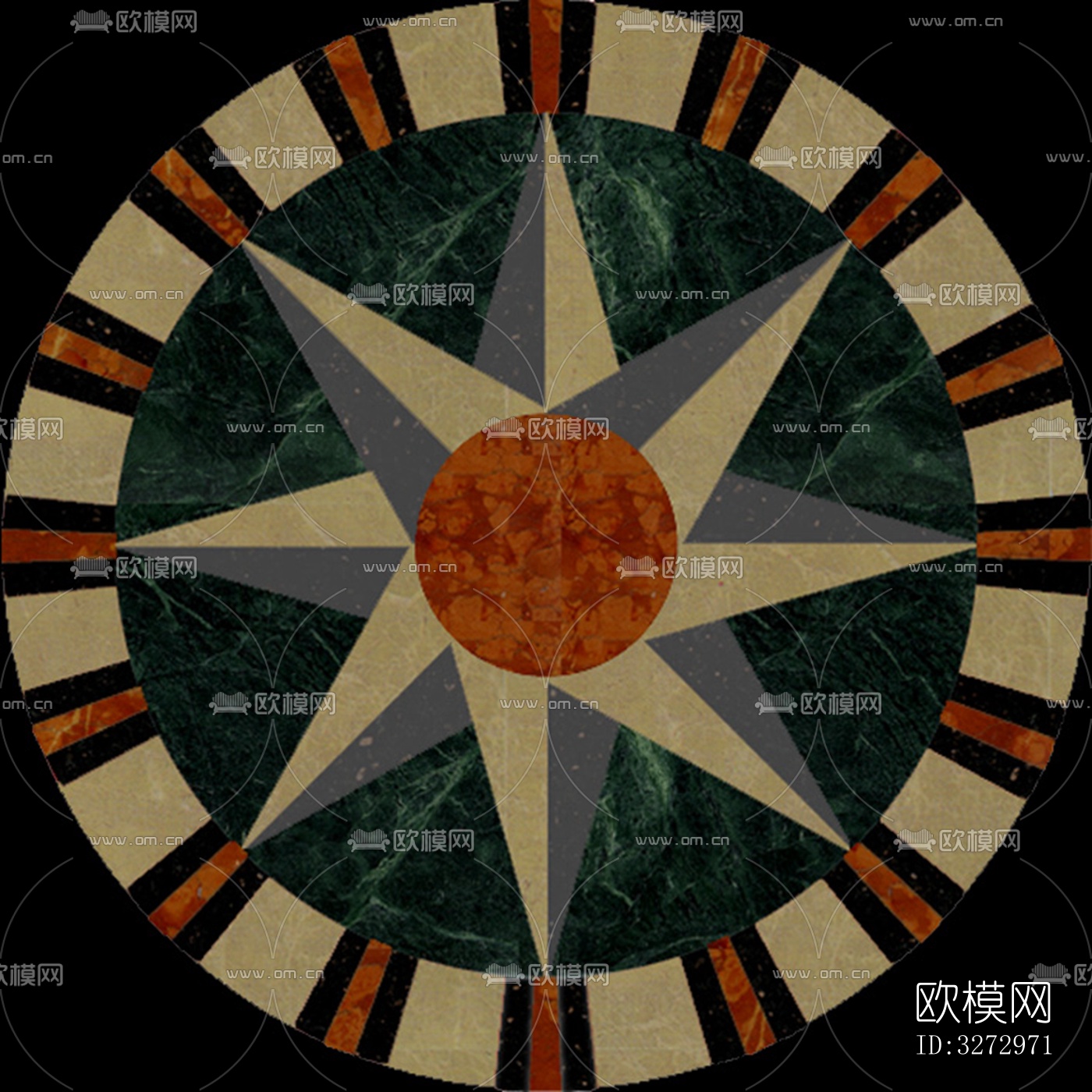 室外石材地面拼花地砖下载（渲染图7）