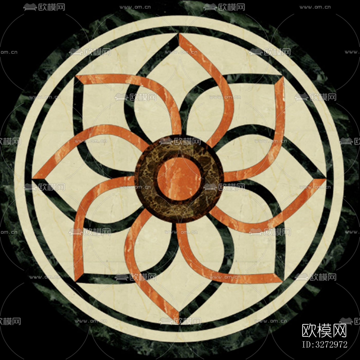 室外石材地面拼花地砖下载（渲染图7）