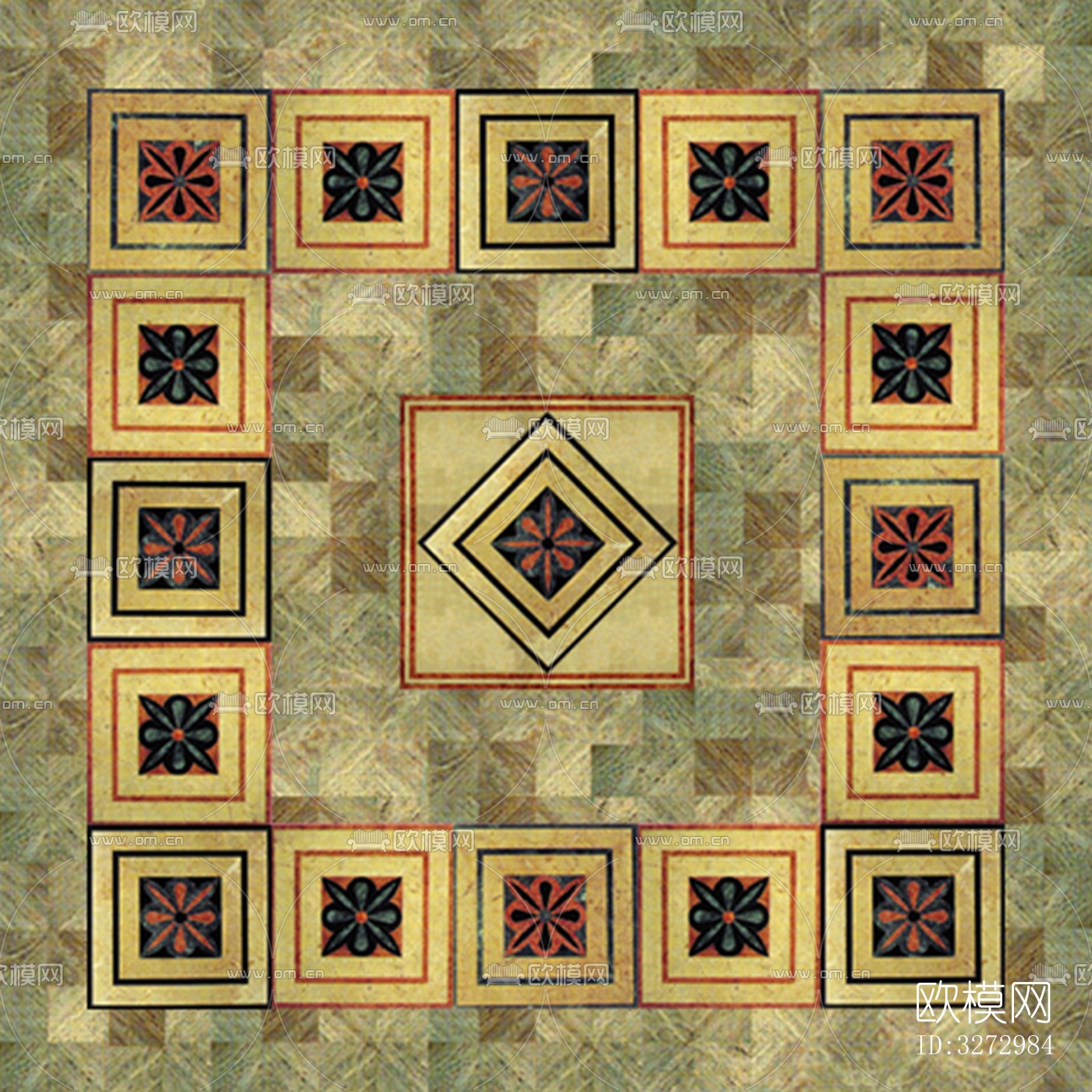 室外石材地面拼花地砖下载（渲染图7）