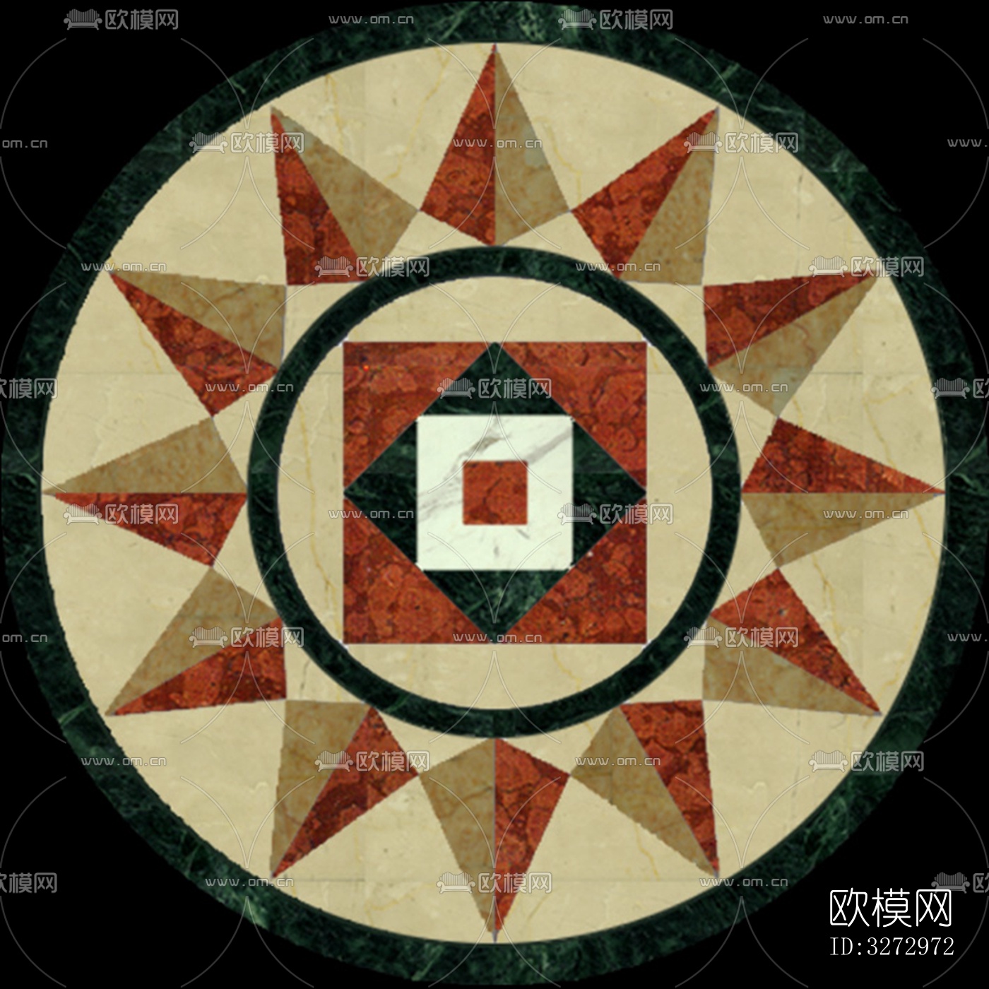 室外石材地面拼花地砖下载（渲染图3）