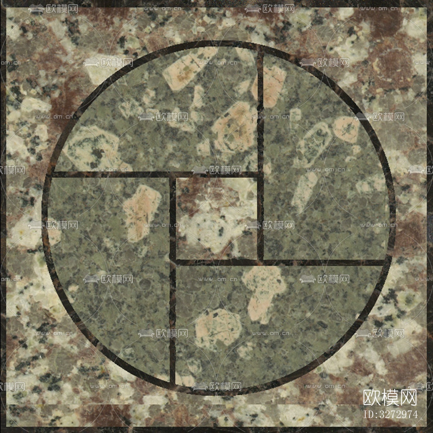 室外石材地面拼花地砖下载（渲染图2）