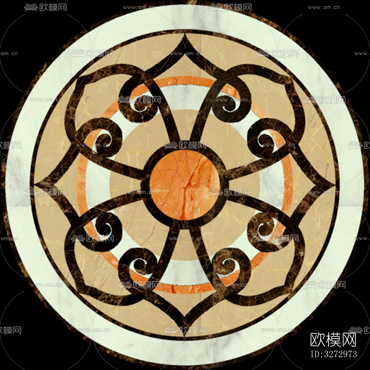 室外石材地面拼花地砖下载（渲染图5）