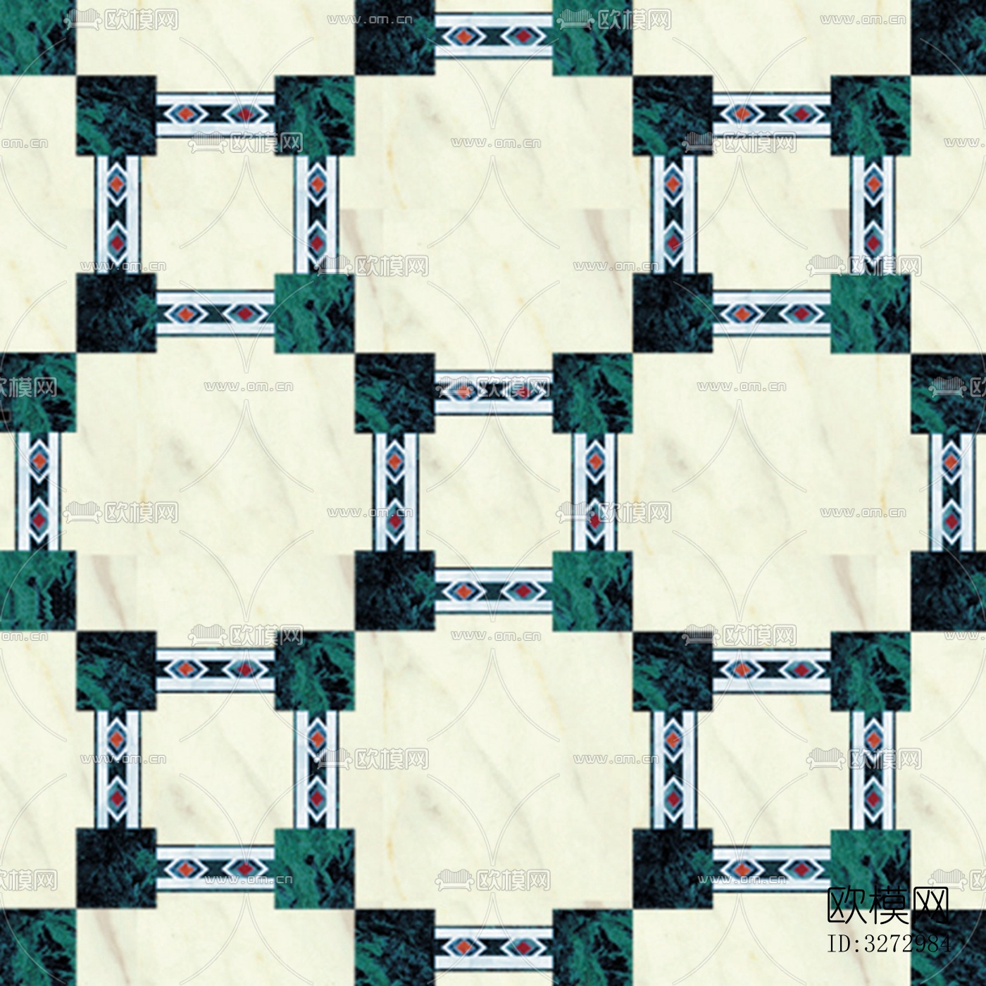 室外石材地面拼花地砖下载（渲染图3）