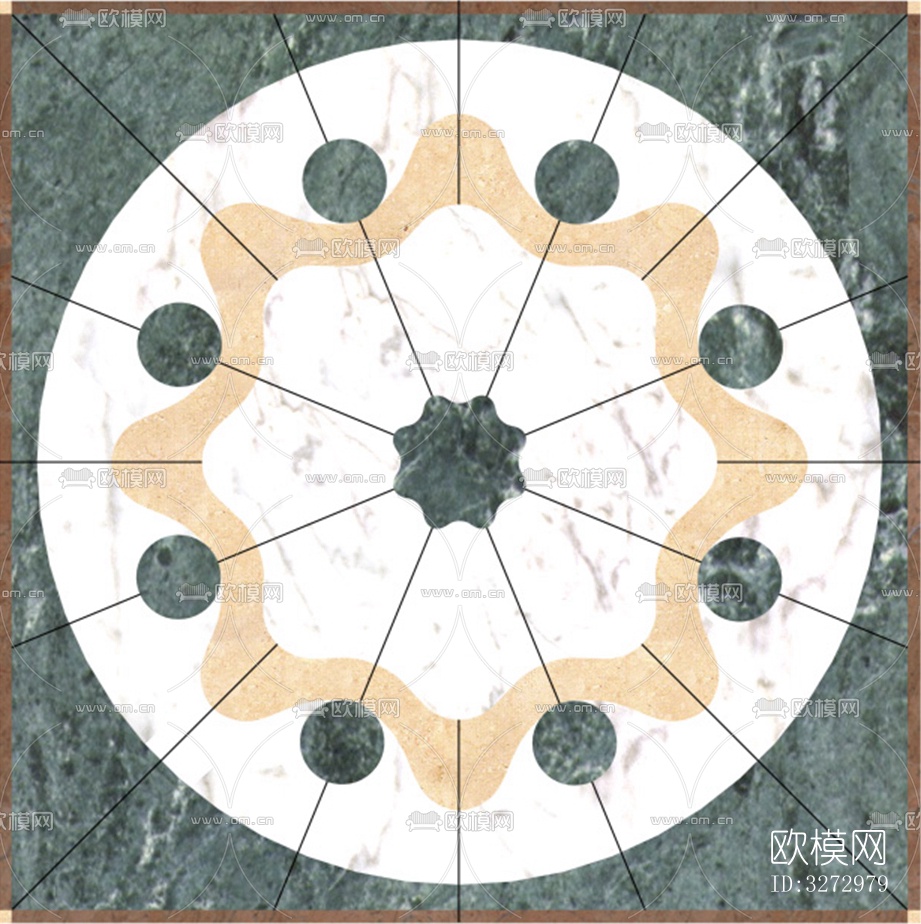 室外石材地面拼花地砖下载（渲染图6）