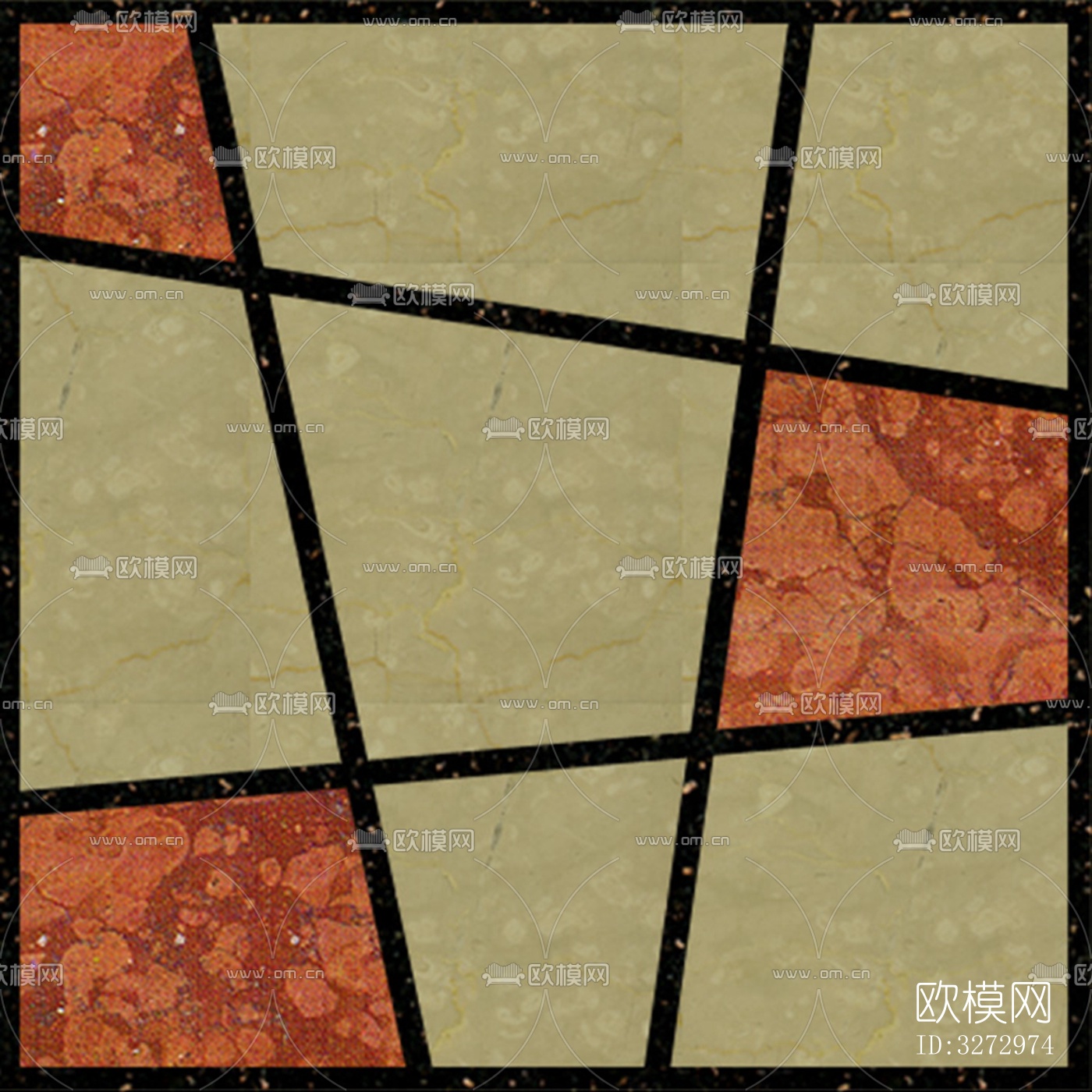 室外石材地面拼花地砖下载（渲染图8）