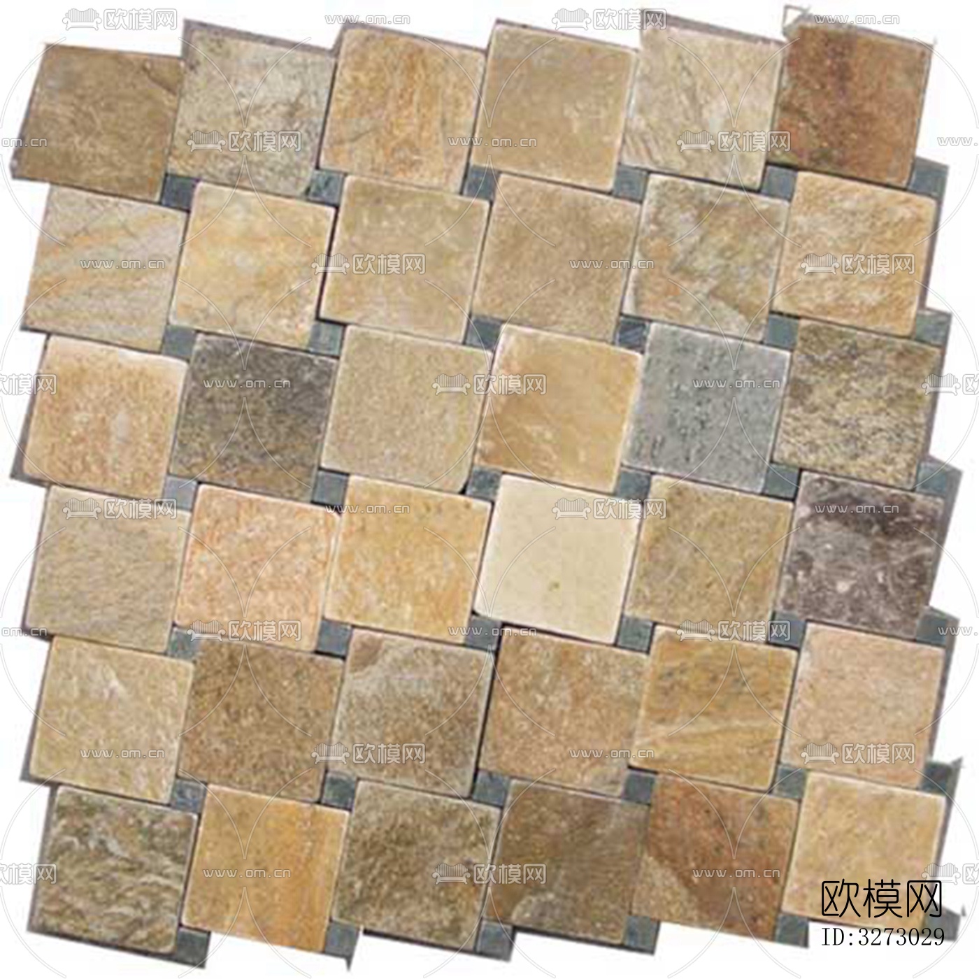 地面砖文化石石材马赛克拼贴下载（渲染图9）