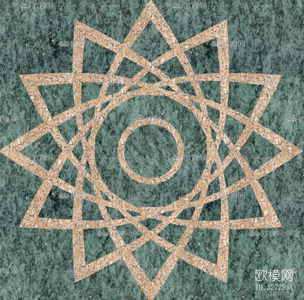 室外石材地面拼花地砖下载（渲染图6）