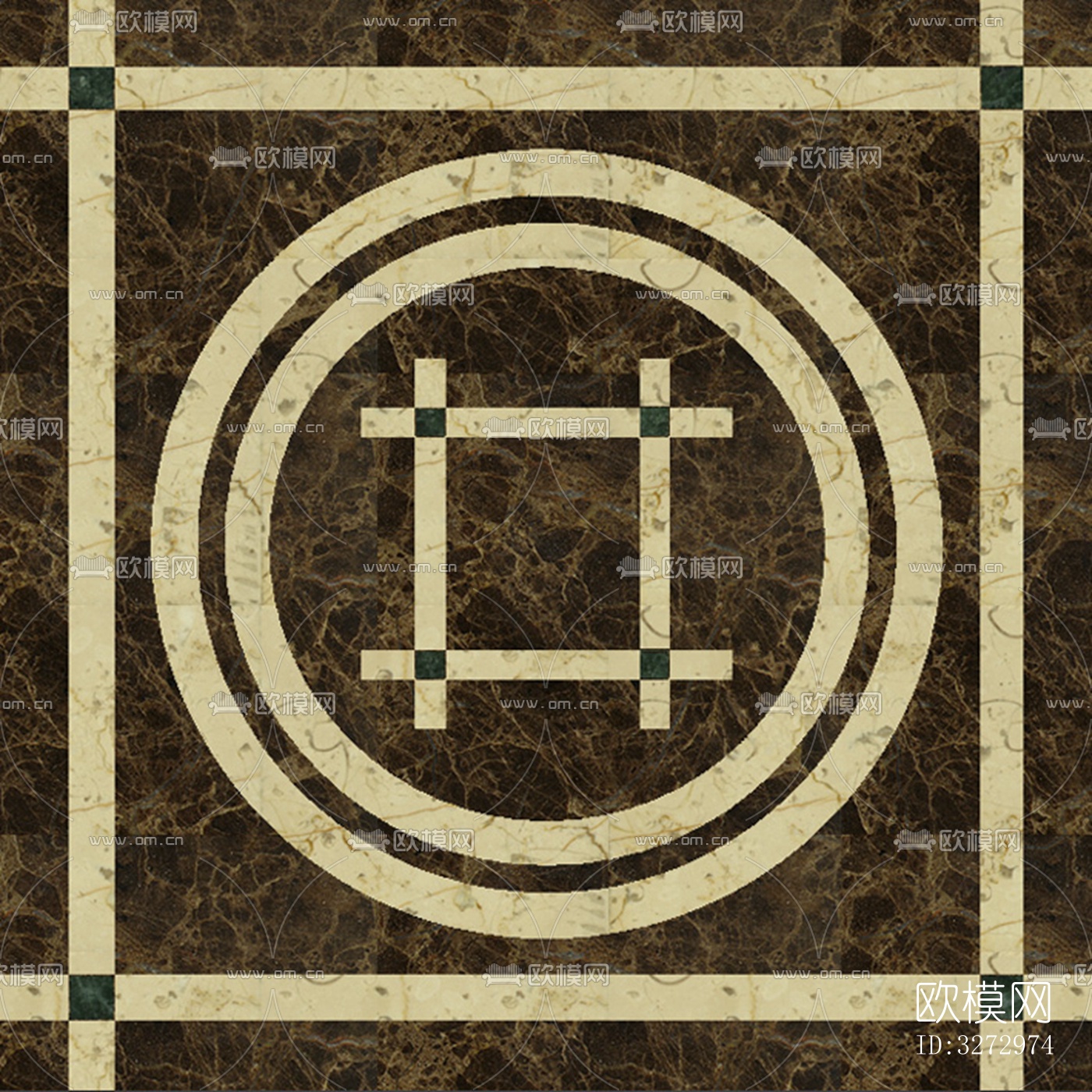 室外石材地面拼花地砖下载（渲染图3）