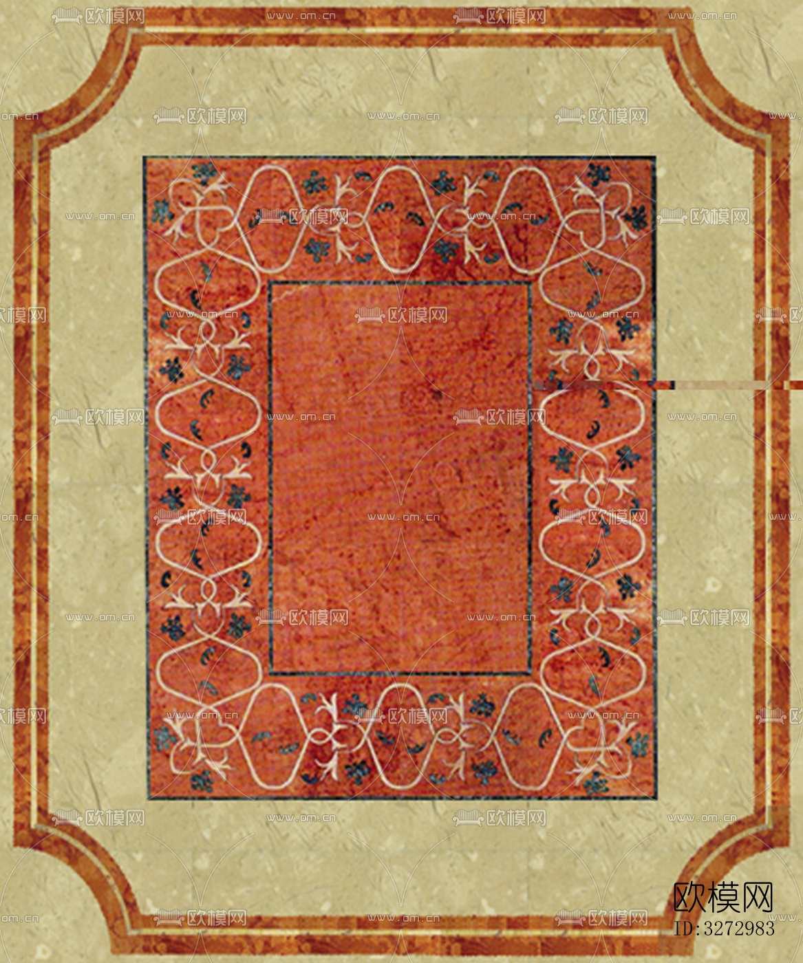 室外石材地面拼花地砖下载（渲染图9）