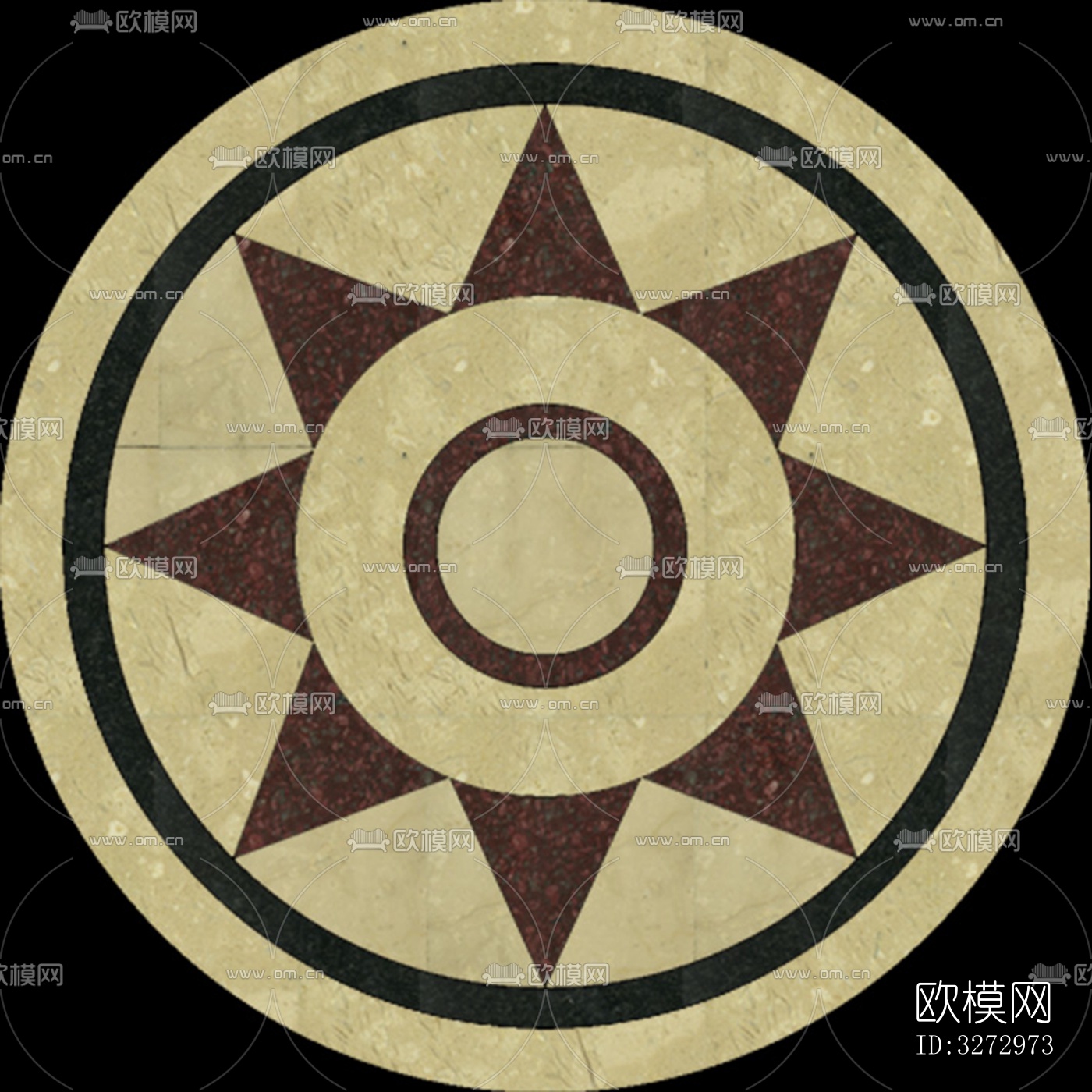 室外石材地面拼花地砖下载（渲染图2）