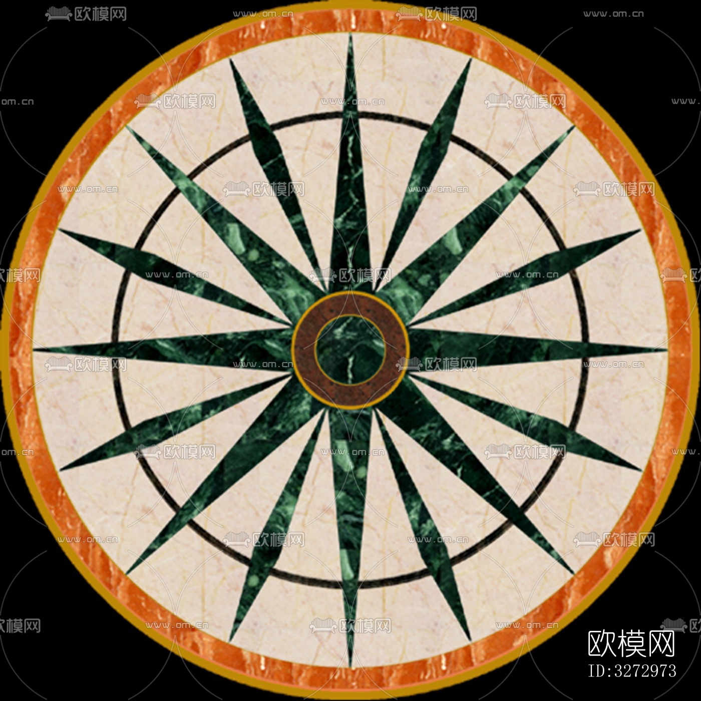 室外石材地面拼花地砖下载（渲染图3）