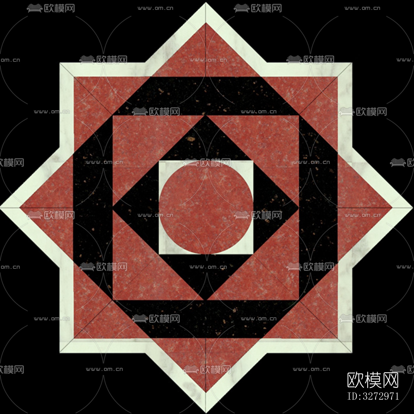 室外石材地面拼花地砖下载（渲染图2）