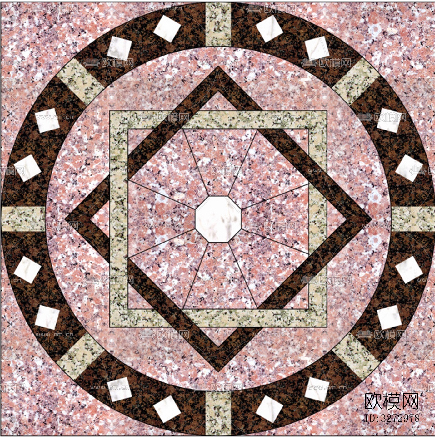 室外石材地面拼花地砖下载（渲染图10）