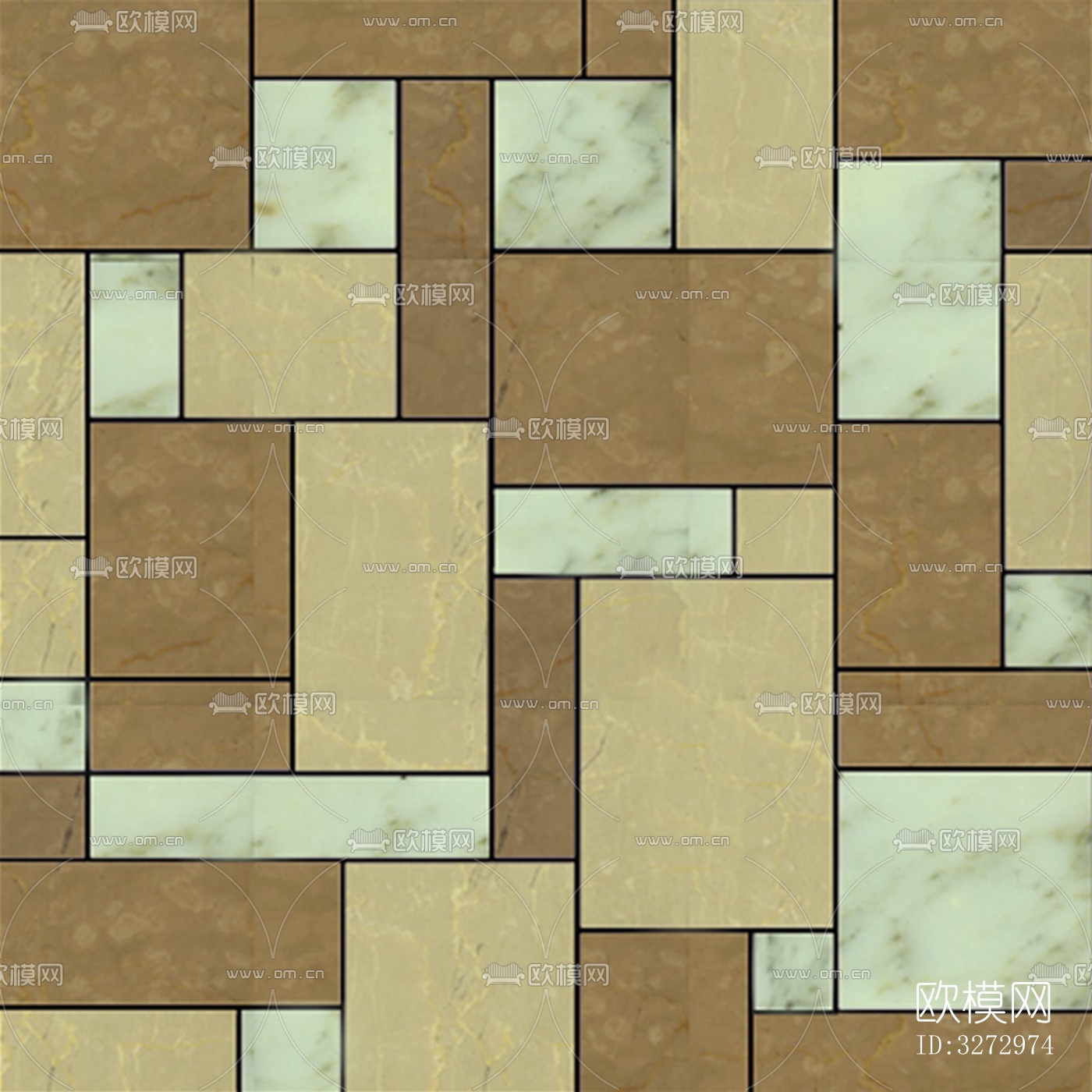 室外石材地面拼花地砖下载（渲染图4）