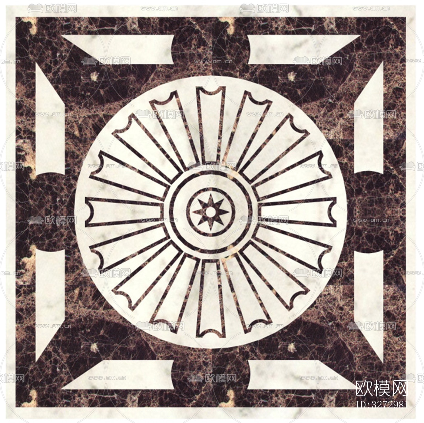 室外石材地面拼花地砖下载（渲染图3）